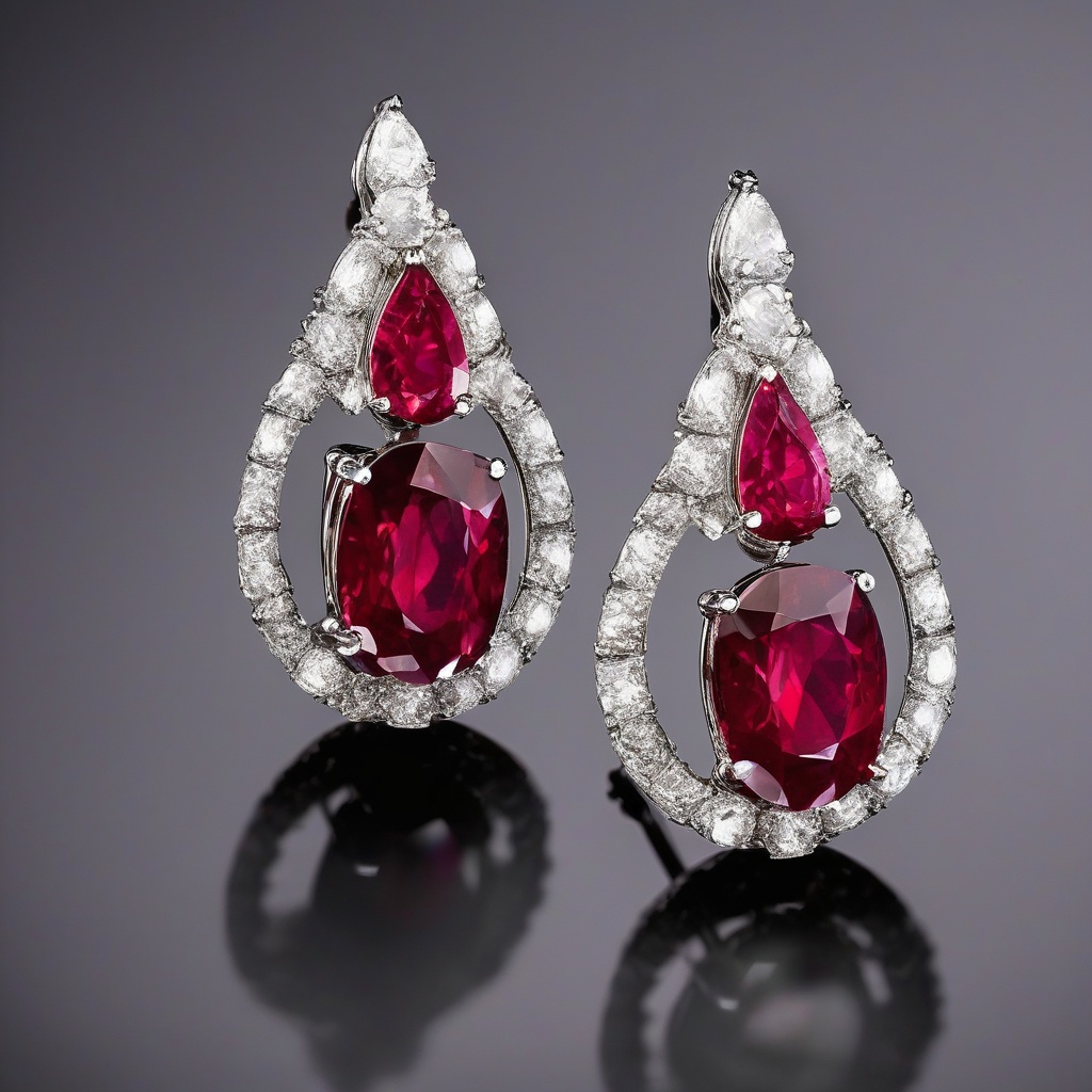 Boucles Trèfle Rubis Diamant