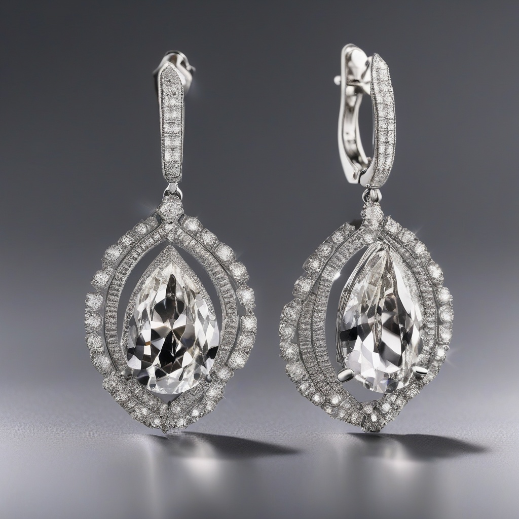 Boucles d'Oreilles Diamant Goutte