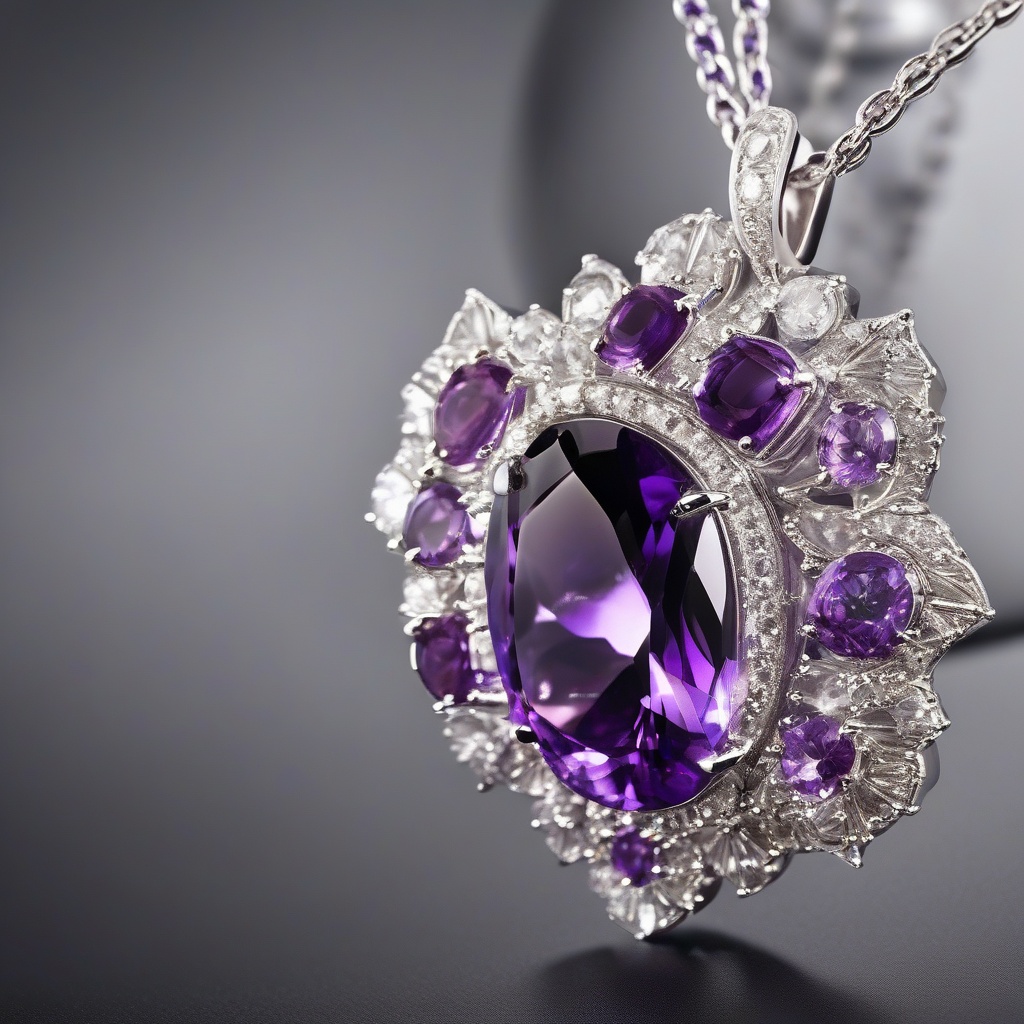 Pendentif Larme Diamant Violet