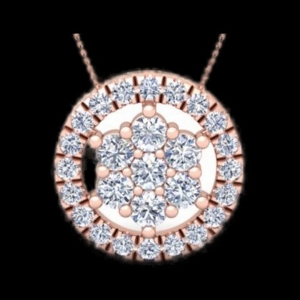 Boucles d'Oreilles Diamant Halo Ovale