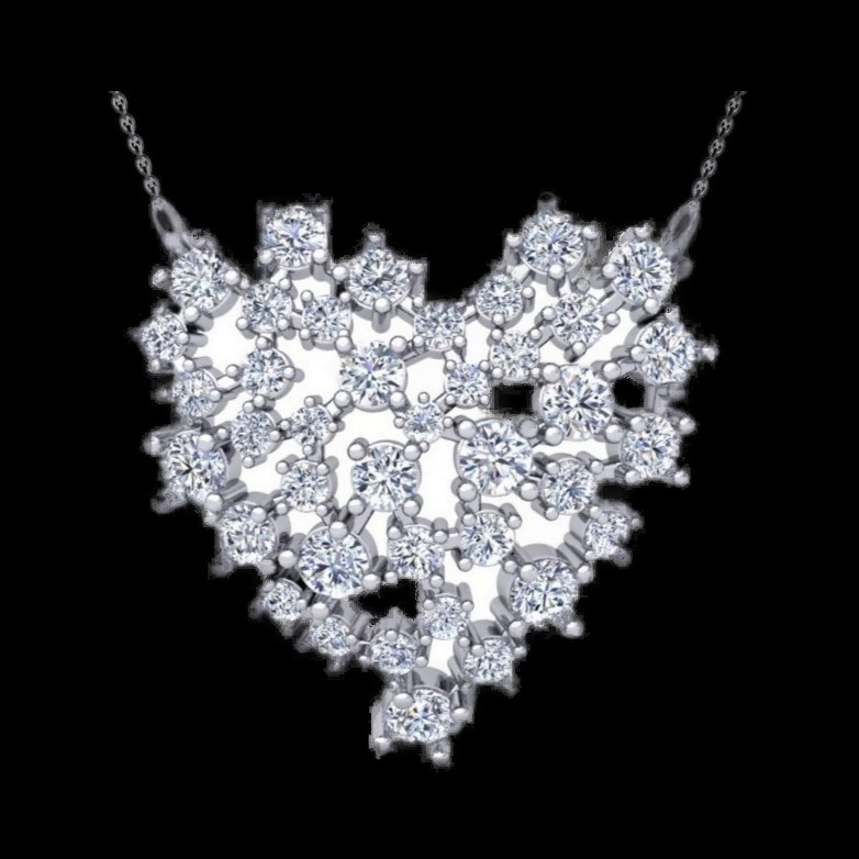 Pendentif Cœur Diamant Céleste