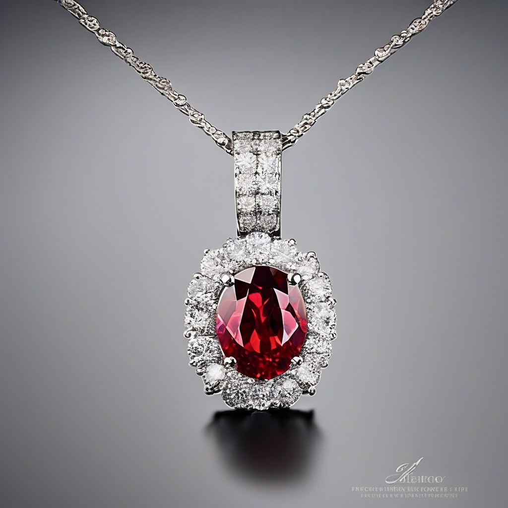 Pendentif Cœur Rubis Diamant