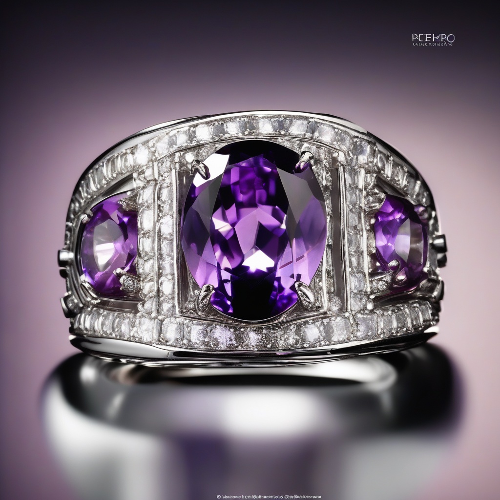 Bague Trèfle Violet Diamant