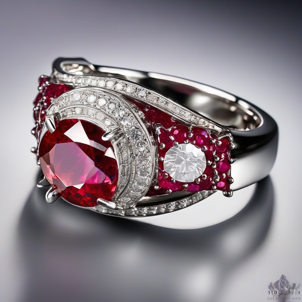 Bague Lotus Rubis Diamant