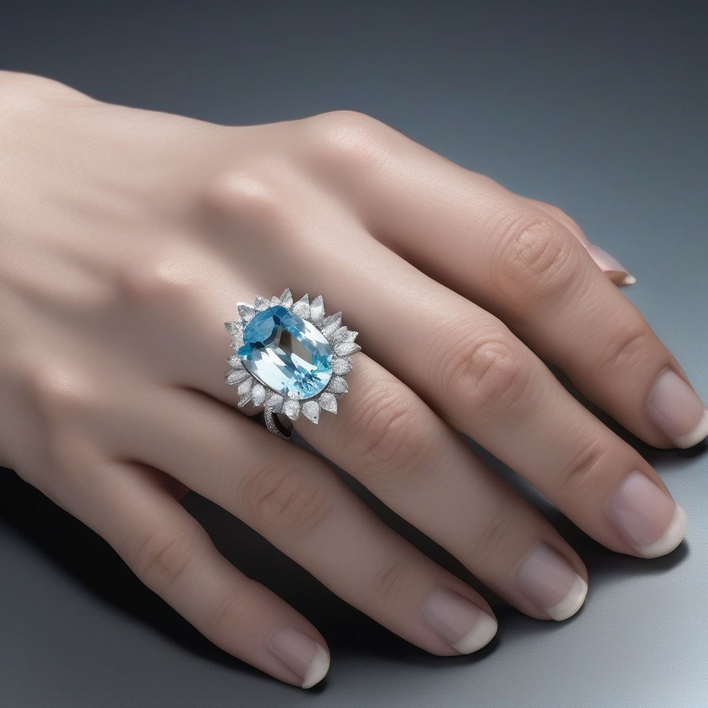 Bague Diamant Floraison Azurée