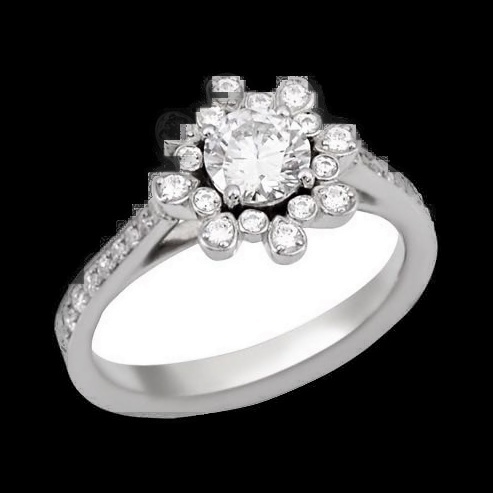 Bague Solitaire Fleurie Diamant